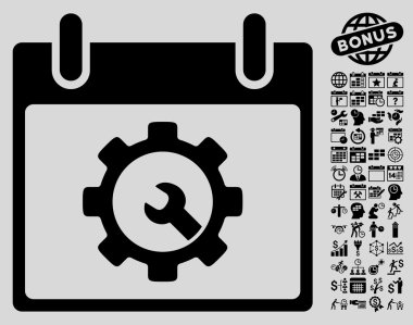 Seçenekleri araçlar takvim gün düz vektör simgesi Bonus ile