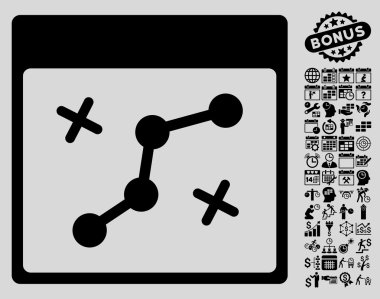 Yol puan Bonus ile sayfa düz vektör simge takvim