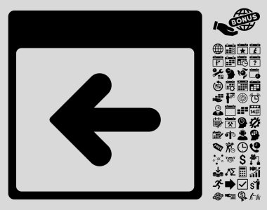 Önceki takvim gün düz vektör simge Bonus ile