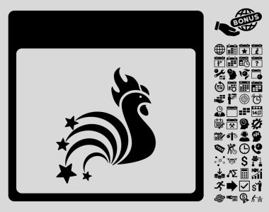 Horoz Fireworks ile Bonus sayfa düz vektör simge takvim