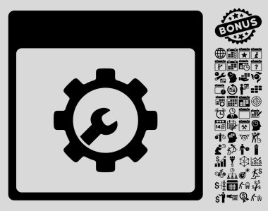 Araçlar takvim sayfa düz vektör simgesi Bonus ile kurulum