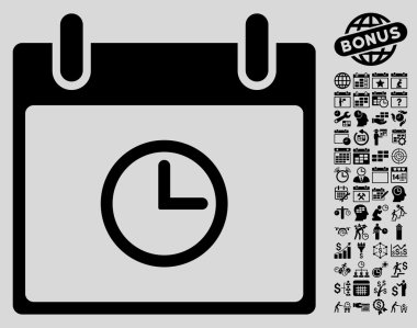 Saat takvim gün düz vektör simge Bonus ile