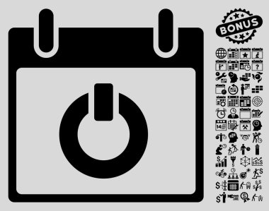 Takvim gün düz vektör simge Bonus ile açın