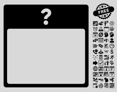 Bonus ile bilinmeyen gün takvim sayfa düz vektör simgesi