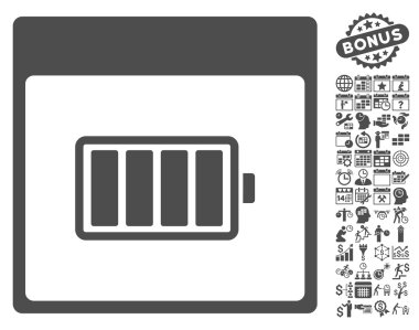 Pil takvim sayfa düz vektör simgesi Bonus ile