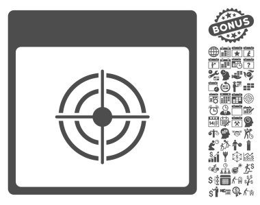 Bullseye takvim sayfa düz vektör simge Bonus ile