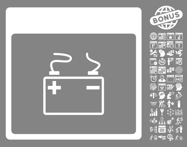Akkumulator Kalenderseite flaches Vektorsymbol mit Bonus — Stockvektor