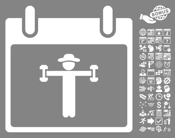 Fitness-Kalender Tag flache Vektor-Symbol mit Bonus — Stockvektor