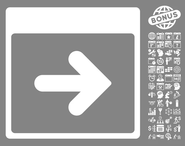 Icône vectorielle plate de jour de calendrier suivant avec le boni — Image vectorielle