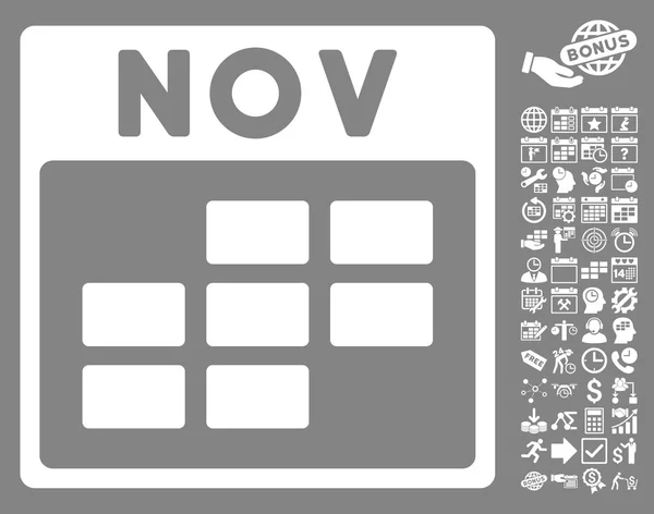 Grudzień Calendar siatki płaskie wektor ikona z Bonus — Wektor stockowy