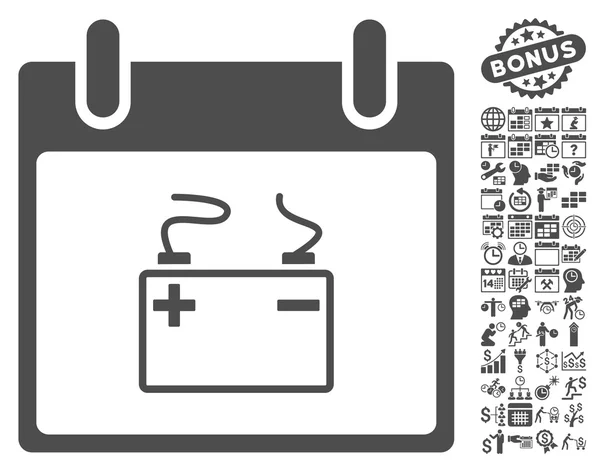 Dia do calendário do acumulador Ícone de vetor plano com bônus — Vetor de Stock