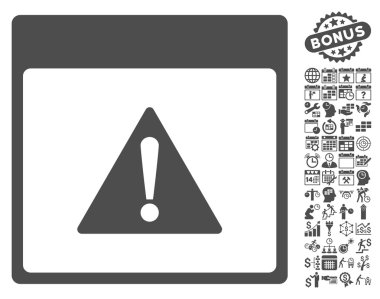 Hata takvim sayfa düz vektör simgesi Bonus ile