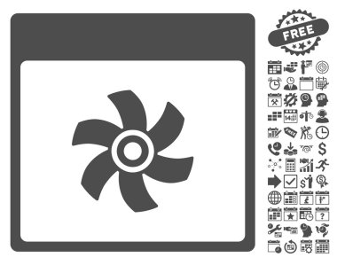 Bonus ile fan takvim sayfa düz vektör simgesi