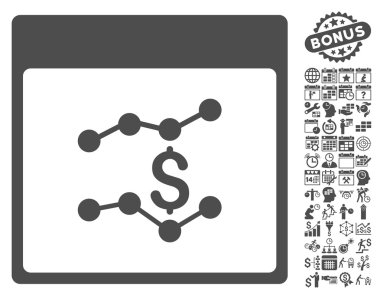 Mali çizelgeleri ile Bonus sayfa düz vektör simge takvim