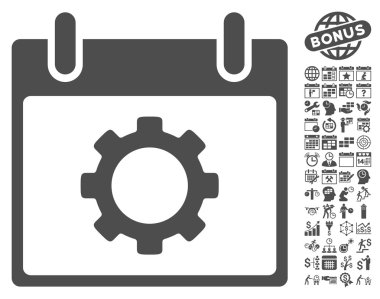 Vites seçenekleri takvim gün düz vektör simgesi Bonus ile