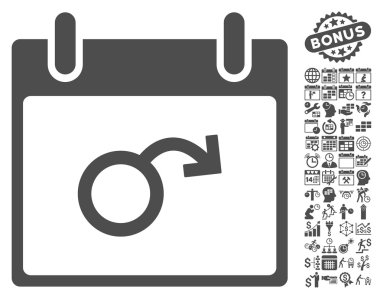 İktidarsızlık takvim gün düz vektör simge Bonus ile