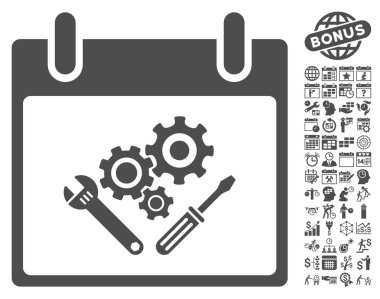Araç Araçlar takvim gün düz vektör simgesi Bonus ile