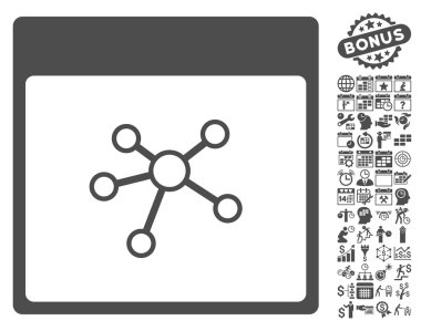 Linkler sayfa düz vektör simge Bonus ile takvim