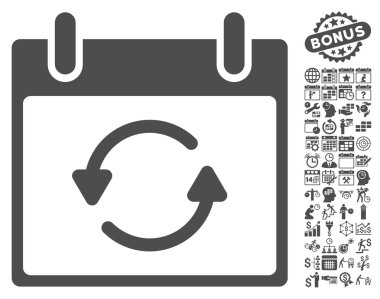 Takvim gün düz vektör simge Bonus ile yenileme