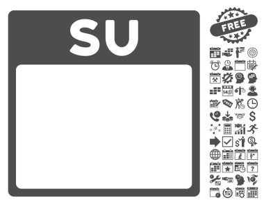 Pazar Bonus ile sayfa düz vektör simge takvim