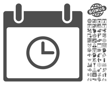 Saat takvim gün düz vektör simge Bonus ile