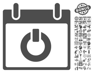 Takvim gün düz vektör simge Bonus ile açın