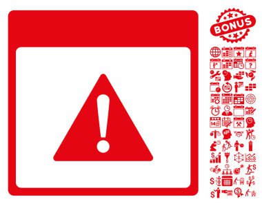 Hata takvim sayfa düz vektör simgesi Bonus ile