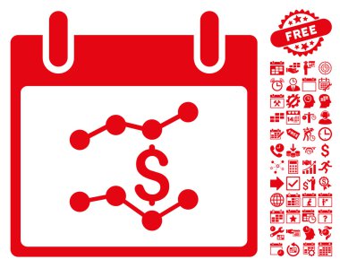 Bonus ile mali çizelgeleri takvim gün düz vektör simgesi