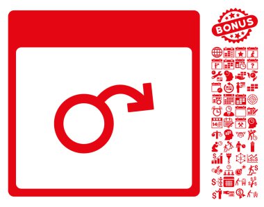 İktidarsızlık takvim sayfa düz vektör simge Bonus ile