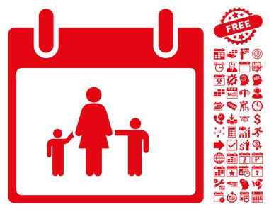 Bonus ile anne takvim günü düz vektör simgesi