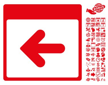 Önceki takvim gün düz vektör simge Bonus ile