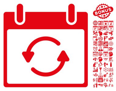 Takvim gün düz vektör simge Bonus ile yenileme