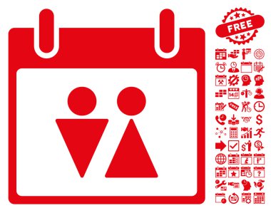 Tuvalet takvim gün düz vektör simgesi Bonus ile