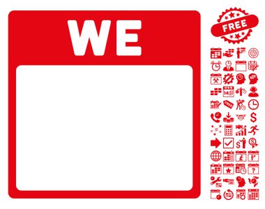 Çarşamba ile Bonus sayfa düz vektör simge takvim