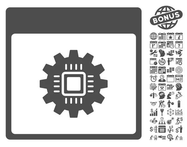Календарь Чип Гир Страница Плоская векторная икона с бонусом — стоковый вектор
