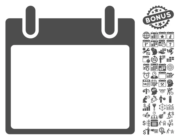 Icône vectorielle plate de feuille de calendrier vide avec le boni — Image vectorielle