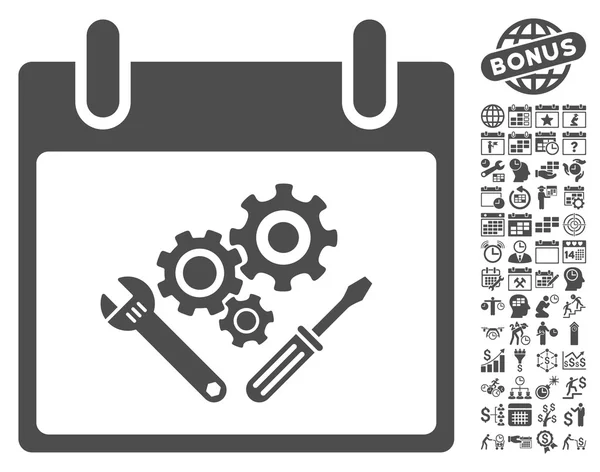 Instrument Tools Calendar Day Flat Vector Icon With Bonus — Stock Vector