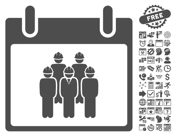 Icône vectorielle plate de jour de calendrier de personnel avec le boni — Image vectorielle