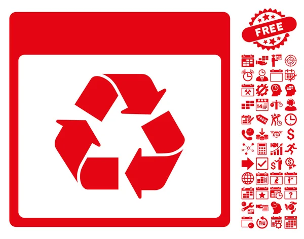 Page de calendrier de recyclage Icône vectorielle plate avec bonus — Image vectorielle