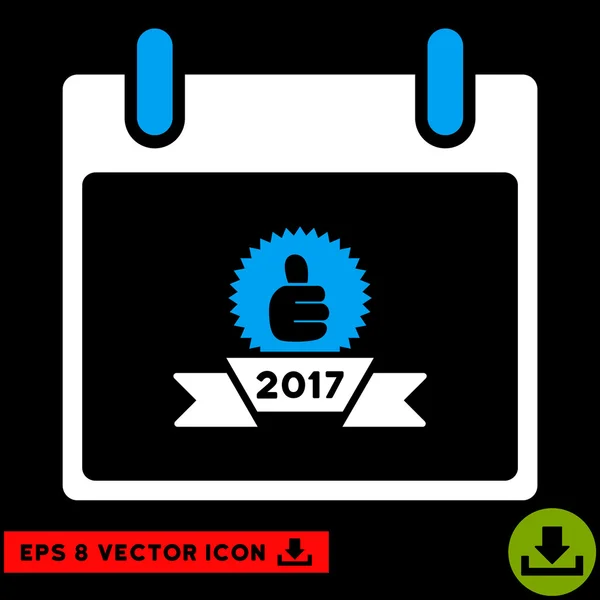 2017 Prêmio Fita Calendário Dia Vetor Eps Ícone — Vetor de Stock