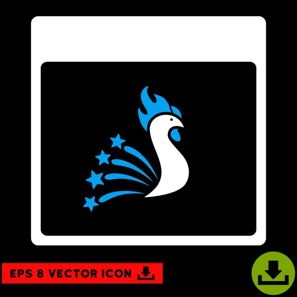 Calendario de gallos festivos Página Vector Eps icono — Vector de stock