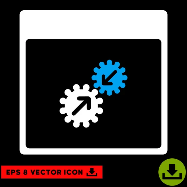 Gears integratie kalenderpictogram pagina Vector Eps — Stockvector