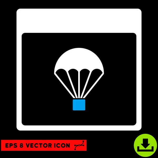 Página de Calendário de Paraquedas Vector Eps Icon — Vetor de Stock