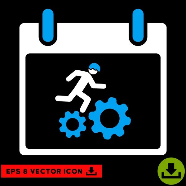 Ejecutar el día del calendario del trabajador Vector Eps icono — Vector de stock