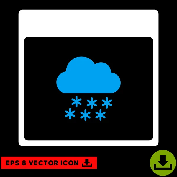 Snow Cloud Calendar Página Vector Eps Ícone — Vetor de Stock