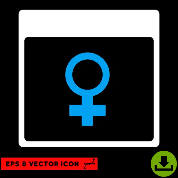 Venus Female Symbol Calendar Page Vector Eps Icon — Stock Vector