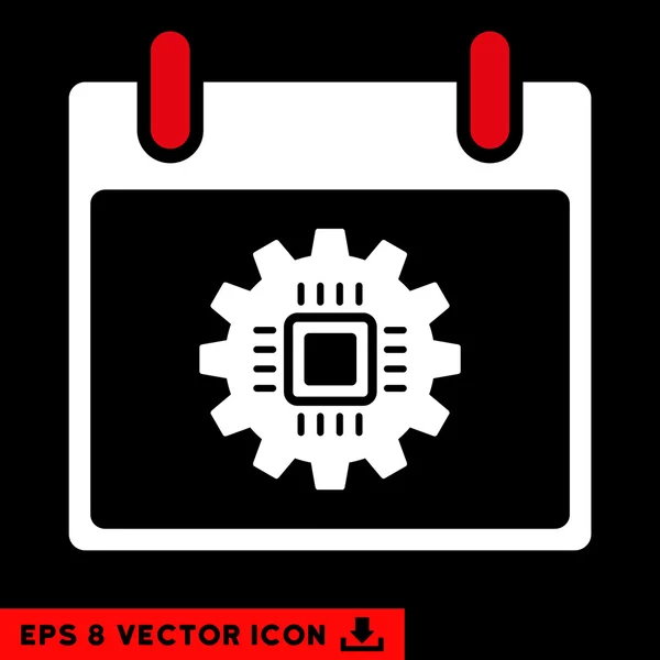 Chip Getriebe Kalender Tag Vektor eps Symbol — Stockvektor