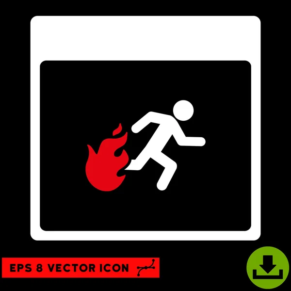 Fire Evacuation Man Calendar Page Vector Eps Icon — Stock Vector