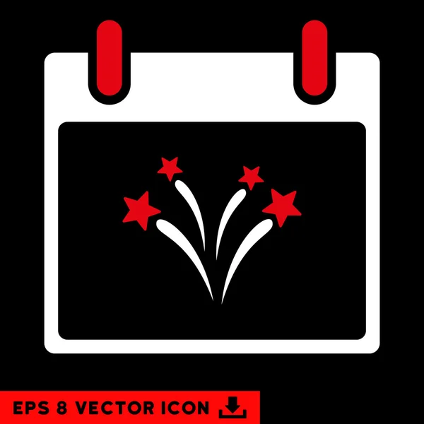 Fuegos artificiales Calendario Día Vector Eps Icono — Vector de stock