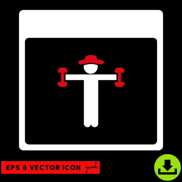 Cavalheiro Fitness Calendário Página Vector Eps Icon — Vetor de Stock